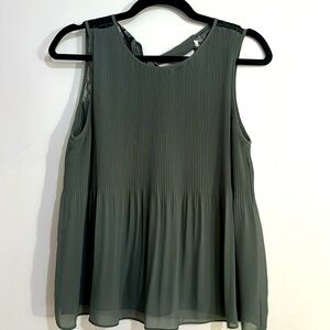 Zara pleated swing top with lace back & tie - XS